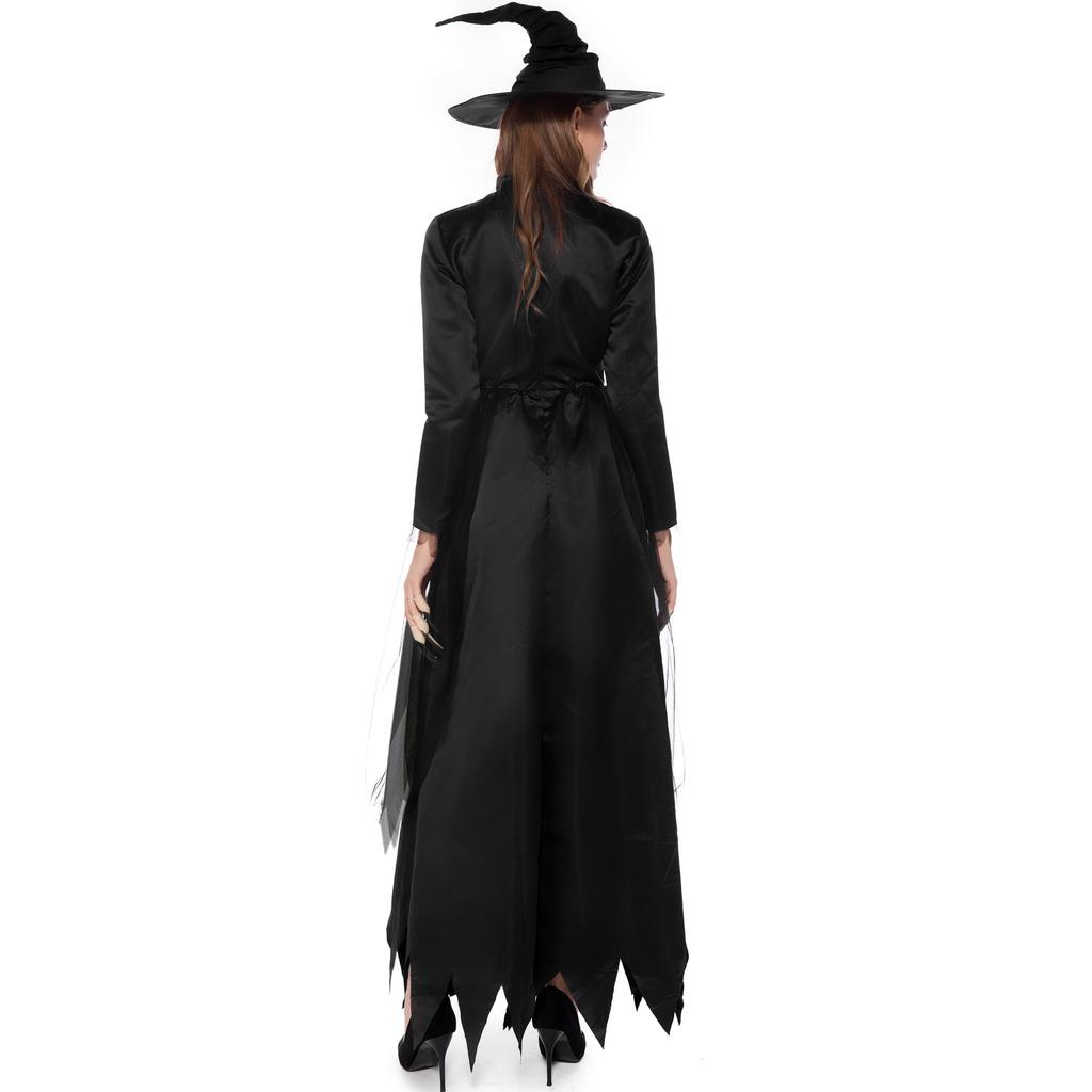 Cosplay export, halloween cos adult black witch dark demon horror masquerade ghost bride outfit