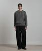WORK ON BODY OFF Tord Semi-Overfit Cable Henley Neck Knit [Gray]