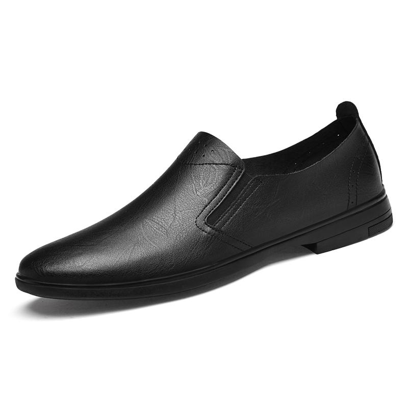 Fashion Slip-on Office Man Casual Shoe Adults Simple Loafers Classic Driving Footwear Offer Genuine Leather Men Business Flats Moccasins