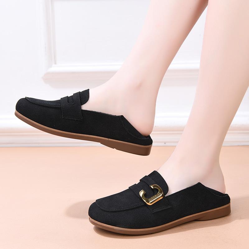2025 spring and autumn new flat-soled mother shoes with one foot, soft-soled Doudou shoes for women, fashionable and comfortable casual single shoes f