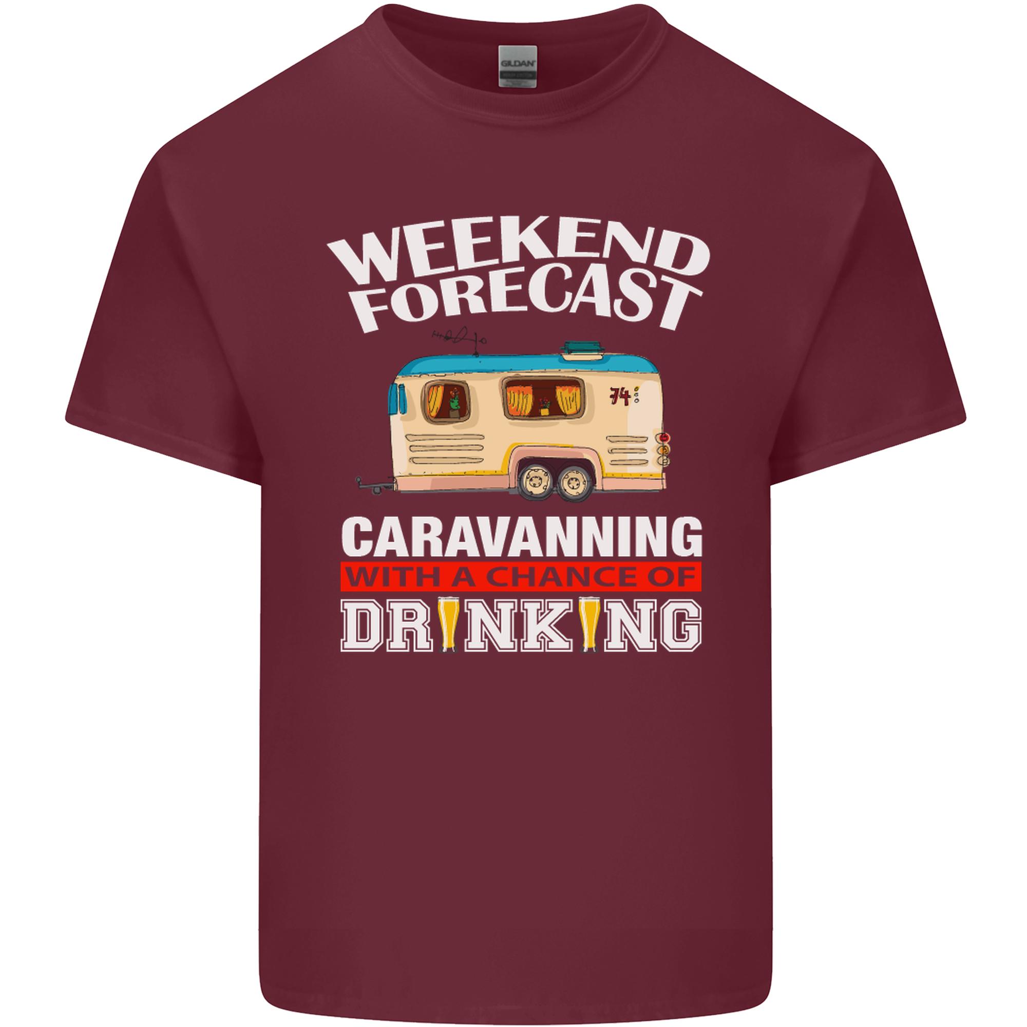 Caravan Weekend Forecast Caravanning Unisexs Light Cotton TShirt S