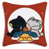 Cartoon luo xiaohei cat Pillow Covers Cartoon Sofa Decorative Home Double-sided Printing Short Plush Cute Cushion Cover