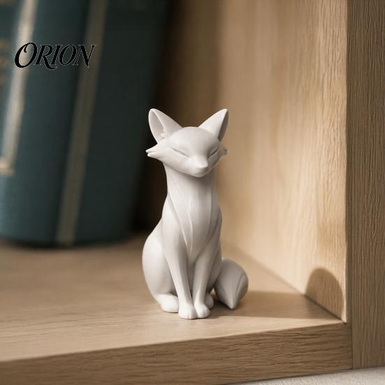 Contemporary Living Room Decor 3D Printed Minimalist Fox Sculpture, Elegant Figurine, Matte Modern Small Statues for Entryway Desktop Ornament Study,