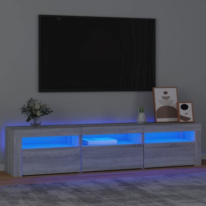 VidaXL Meuble TV avec Lumières LED Centre de Divertissement Rangement Meuble Média Meuble de Salon Salle de Séjour Maison 3152760