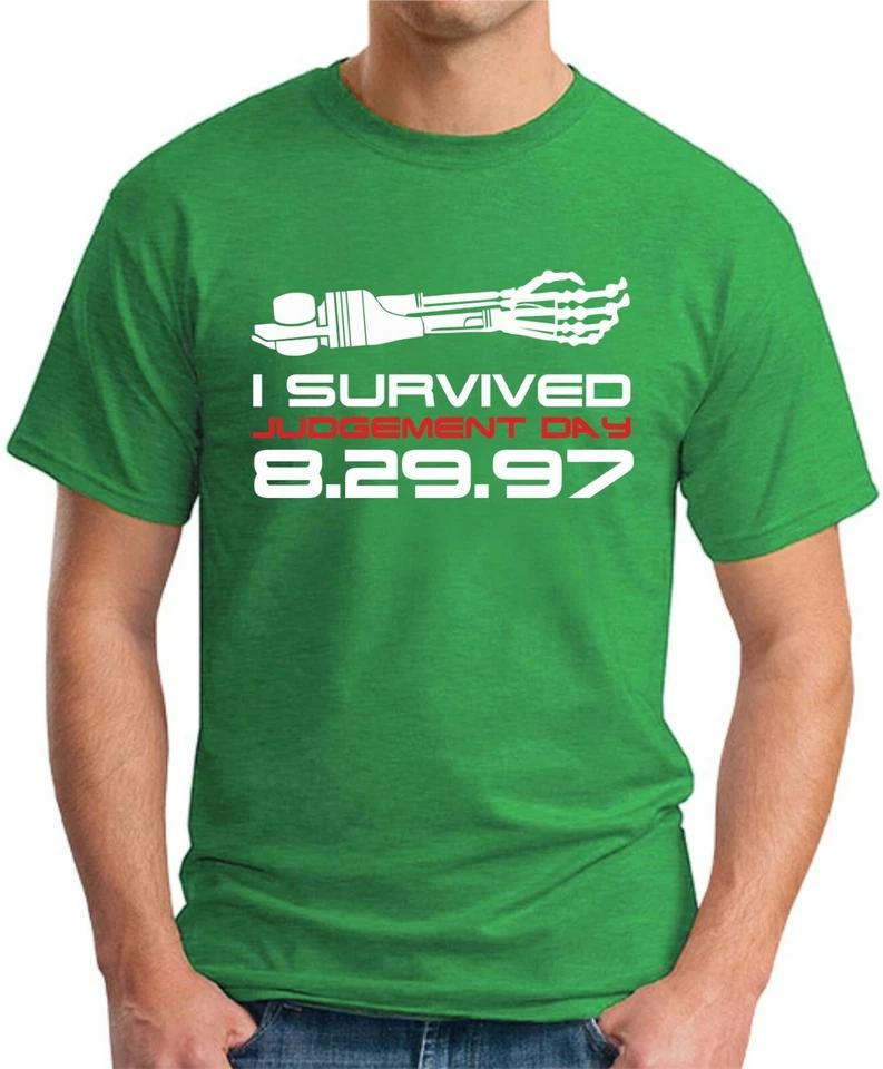 I SURVIVED JUDGEMENT DAY T-SHIRT Funny Slogan Geek Nerd Terminator Skynet T2 3 2XL