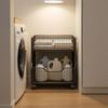 Open-Grid Bathroom Storage Rack Ventilated Narrow Standing Shelf with Wheels