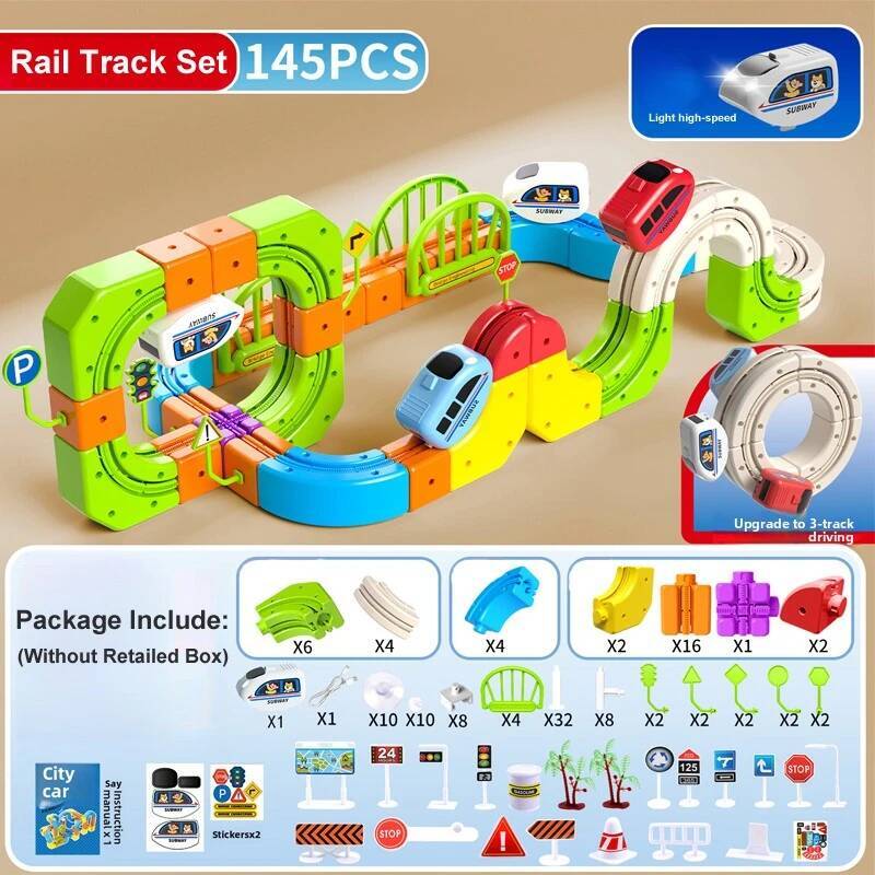 145-242Pcs Anti-Gravity High-Quality Changeable High-Quality Racing High-Quality Train High-Quality Track High-Quality Building High-Quality Blocks