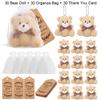 10-30Sets Bear Gift with Organza Bag Thank You Card for Baby Shower Wedding Decoration Supplies Kids Birthday Party Guest Gift