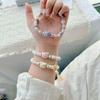 Macaron Ceramic Cat Bracelet - Mori Style Adjustable Woven Bracelet for Soft Girls