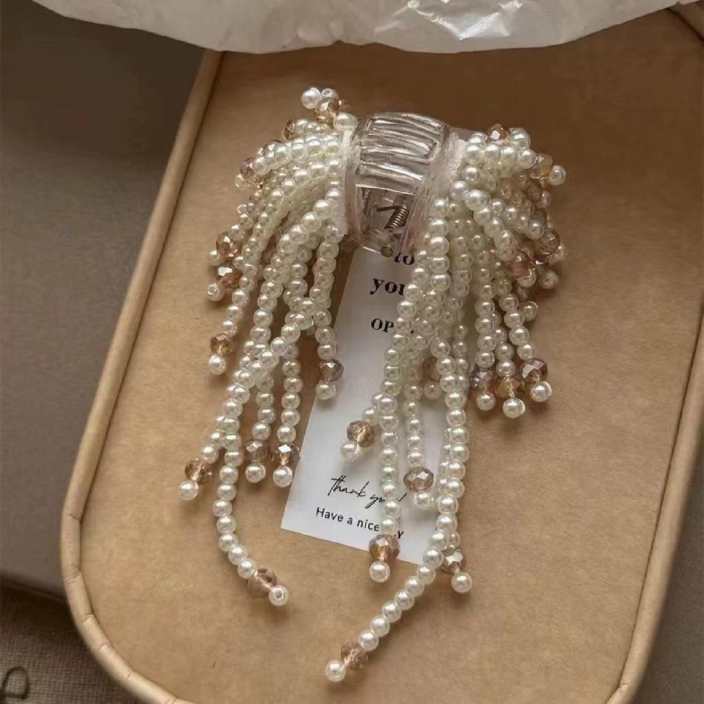 1PC Temperament, Beaded, Fringe, Hair Clips, Back of the Head, New, Half-Updo, Hair Accessories, High Ponytail