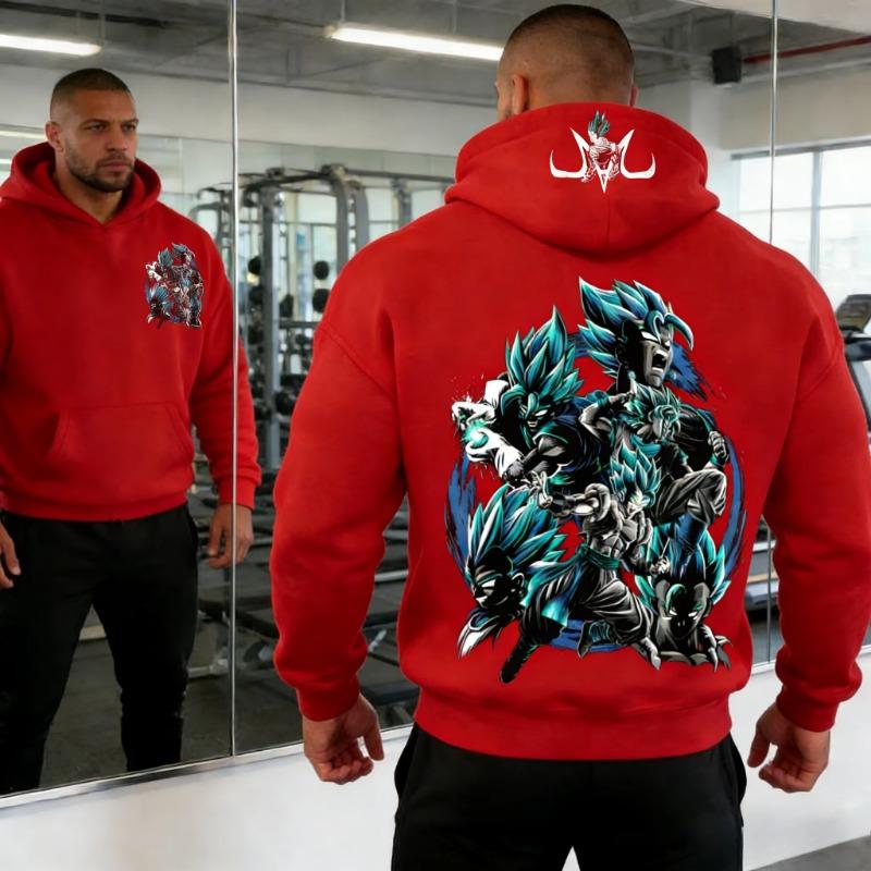 2026 Autumn/winter Dragon Ball Retro hoodie Super Saiyan Blue Forms Collage Print Gym Big Guy Retro for Men Women