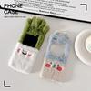 Cute Plush Squinted Scallion Head Applies To Samsung Zflip6 Mobile Phone Case Folding Screen Zflip5 Anti-drop Protective Case