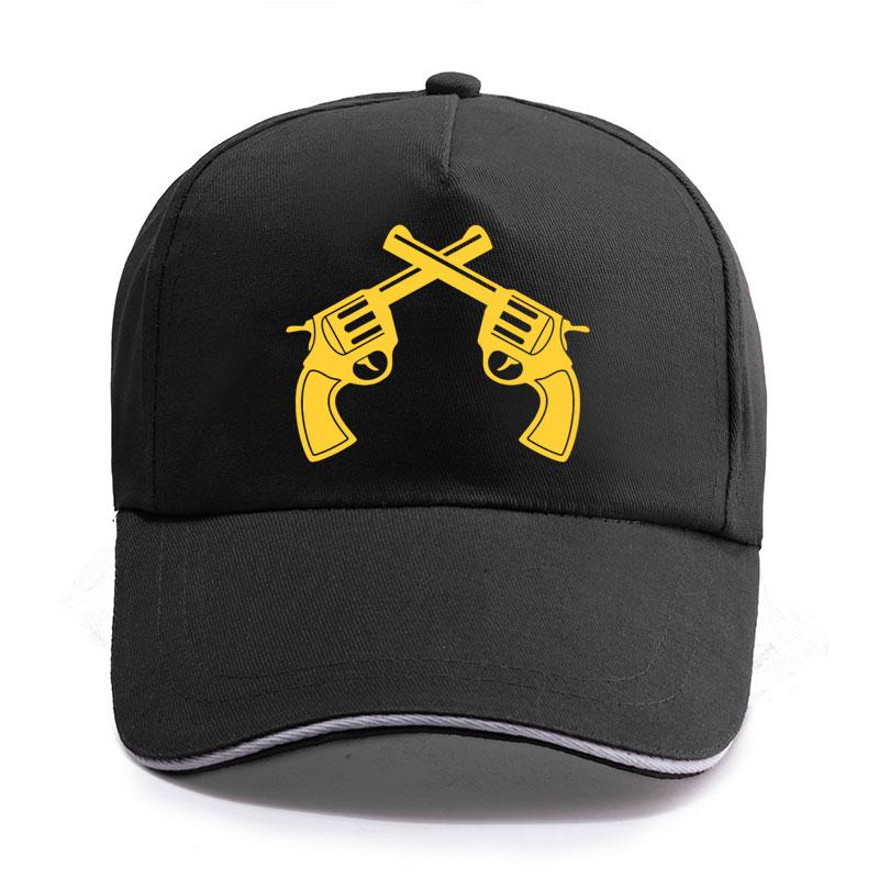 New Summer Double Gun Shooting Pistol Print Cap Unisex Women Unisex Cotton Hat Snapback Hats Trucker Cap SunHats