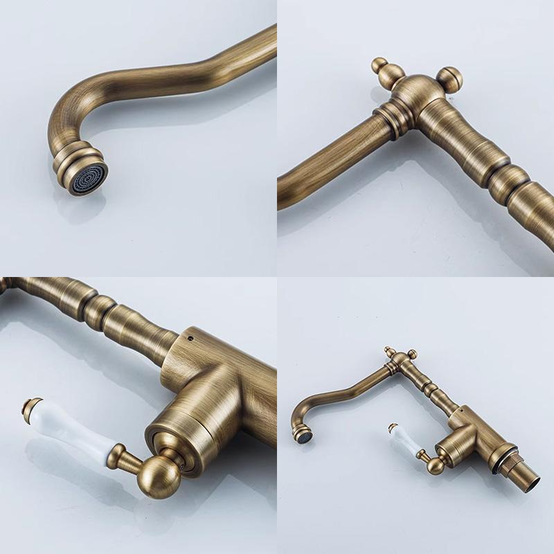 Bathroom basin faucet household washbasin sink hot and cold anti-splash faucet Antique brass color EL6118A