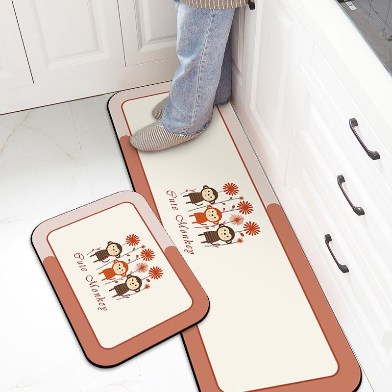 Kitchen Absorbent Non-slip Mat Anti-accelerator Floor Quick-drying Bathroom Mat Entry Bathroom Mat