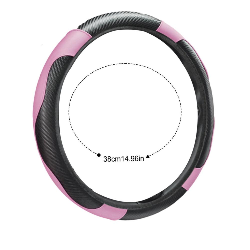 37-38cm Car Steering Wheel Cover PU Leather Non-Slip Breathable Steering Covers For Travel Camper Truck RV SUV Car Interior
