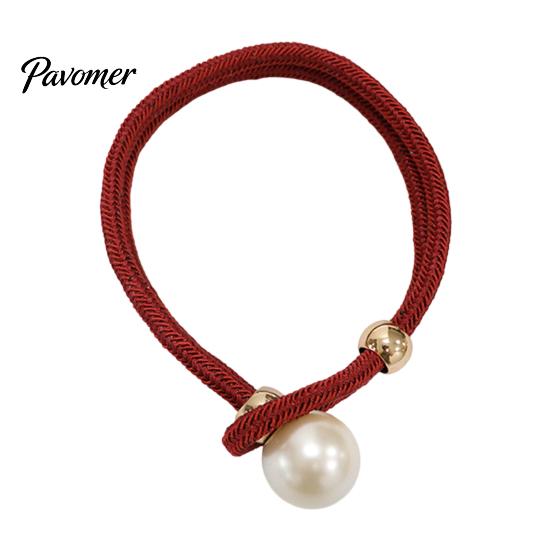 Faux Pearl Curtain Tieback 1Pc Tieback, Woven Rope Adjustable Holder, Stylish No Drill Tiebacks Bead End Draperies Holder for Living Room Bedroom
