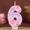 Flower Numbers Birthday Candles Party Cake Decoration One Year Old DIY Handmade Candles 0-9