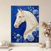 DIY Pearl Embroidery Diamond Painting Kit White Horse Floral Sparkling Beads Art Craft Handmade Decoration Gift for Home