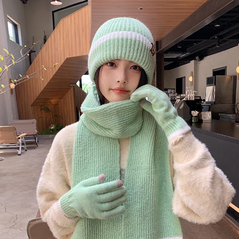 Women's High-End Winter Wool Hat, Gloves & Scarf Set - Warm, Fashionable Cold Protection
