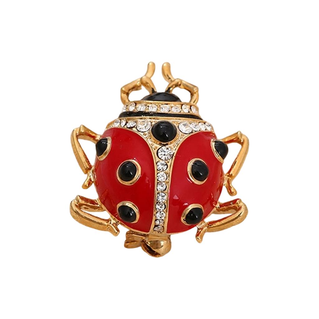 Eleganter Marienkäfer Brosche Anstecknadel für Damen Funkelnder Kristall Emaille Schmuck Accessoire Geschenkidee Elegante Diamant Käfer Anstecknadel