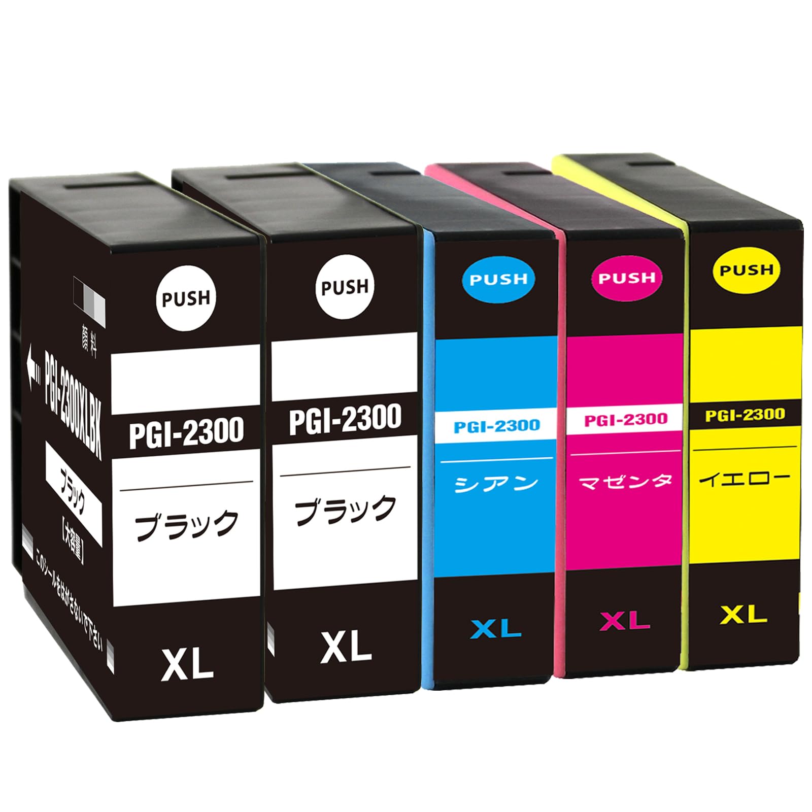 

Compatible Canon Ink for Canon Compatible and iB4130 Printers PGI-2300XL Cartridges, PGI-2300, 4-Color, 5-Pack, High-Yield, PGI-2300XL (BK/C/M/Y+BK),