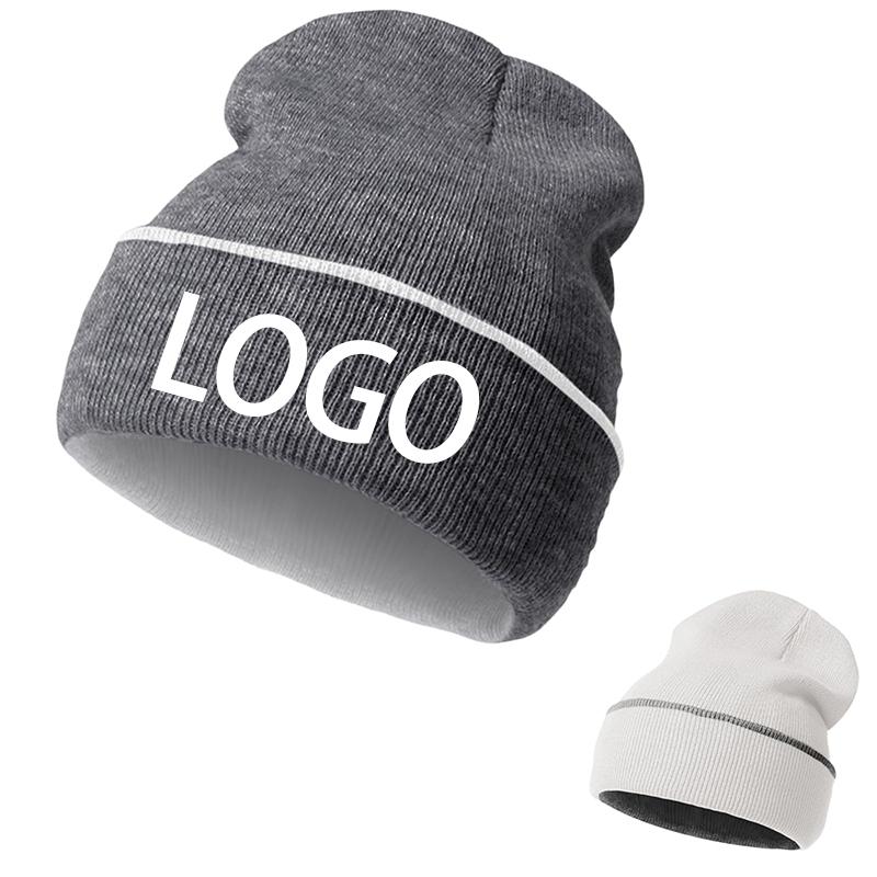 Men Women Unisex Knitted Beanie Hats Winter Soft Warm Skull Cap Fashion Outdoor Casual 3D Embroidery Beach Custom Logo 100%