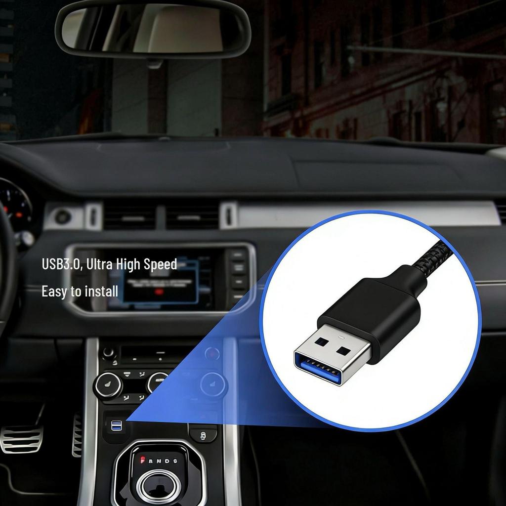 Waterproof Dual-Port USB3.0/2.0 Square Buckle for Car/Yacht/Motorcycle Dashboard