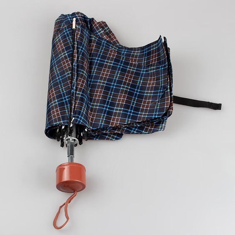 Compact Portable Three-Fold Plaid Umbrella