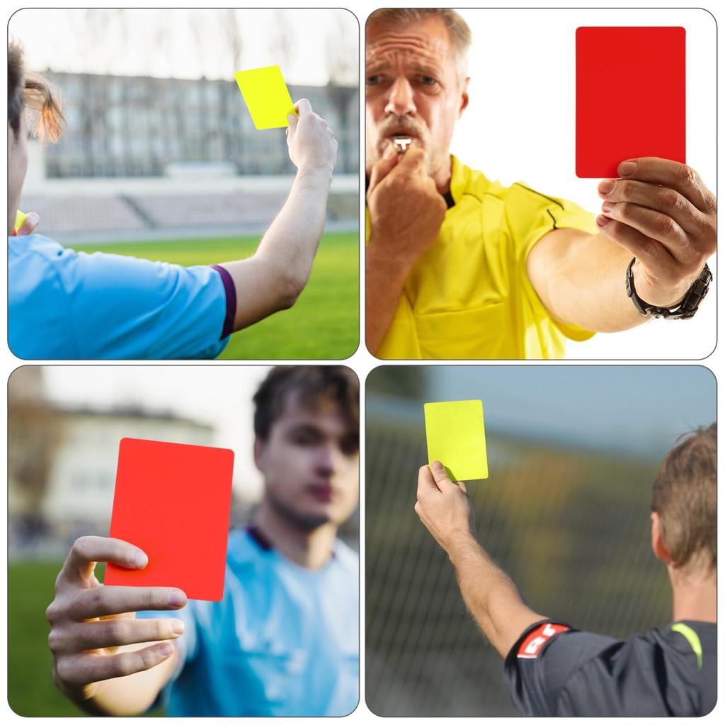 NUOLUX Referee Cards, Warning Cards, Soccer Red Cards, Yellow Cards, 10-Pack, Light-Surfaced PVC Referee Equipment Set for Football, Futsal, and More