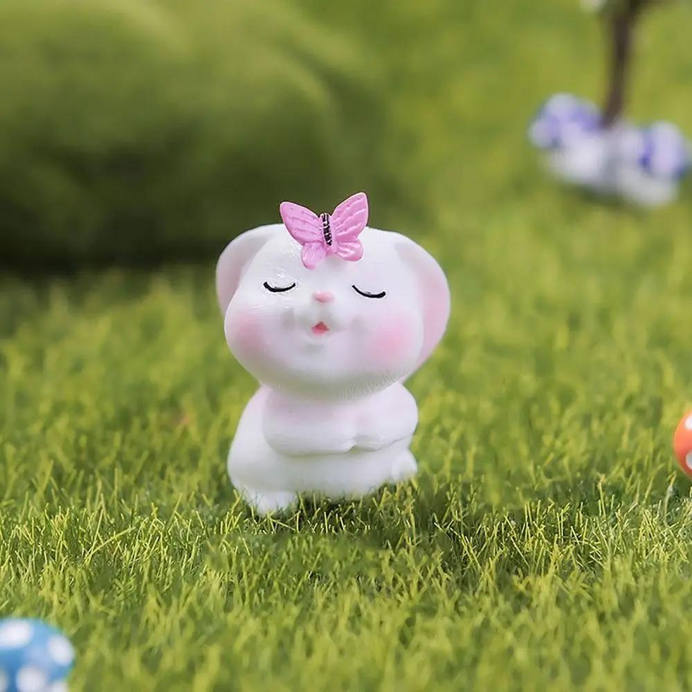 Мультяшная Миниатюрная Фигурка Кролика Статуэтка Морковного Зайца Миниатюрный Смоляной Заяц Микро-Ландшафт Пасхальная Кукольная Домик Декор