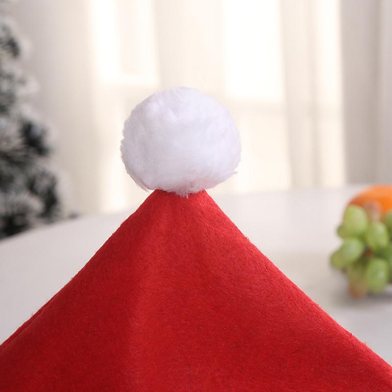 Merry Christmas Gnome Chair Cover Santa Claus Cotton Red Hat Chair Back Cover