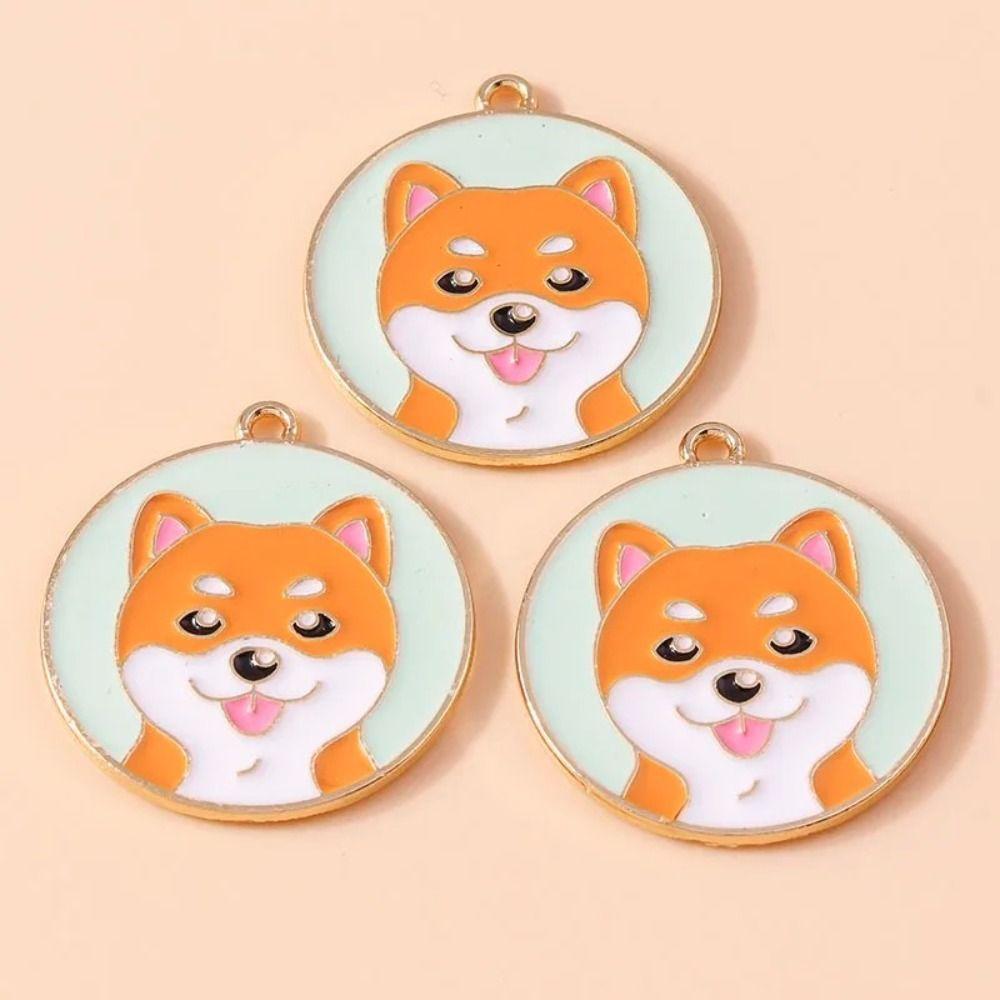 10Pcs/Set Handmade Enamel Dog Charms Alloy Necklace Charms Cute Jewelry Making Charms  Jewelry
