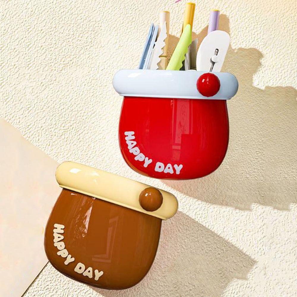 Punch-free Magnetic Storage Box Dopamine Tableware Container Cute Refrigerator Storage Box  Office