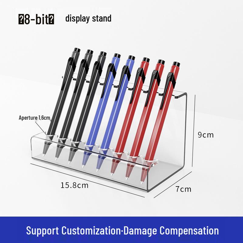 Clear Acrylic Pen and Cosmetic Display Stand for Fountain Pens, Lipsticks, and Eyebrow Pencils