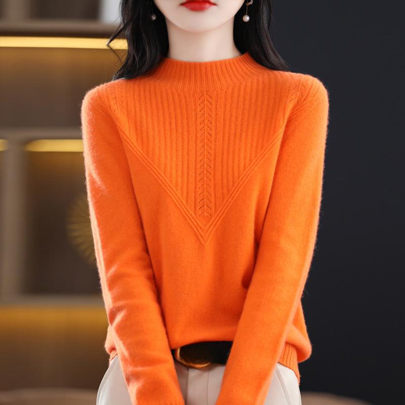 Autumn Women's Urban Style Temperament Commuter Pullover Half High Neck Regular Sweater