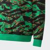adidas Sweat à capuche à cordon de serrage à imprimé graphique néo à manches longues Tops unisexe Vert fumé IQ0932