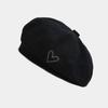 Heart Embroidered Beret Men Women Versatile Face-Flattering Retro Painter Hat Japanese Style Newsboy Cap