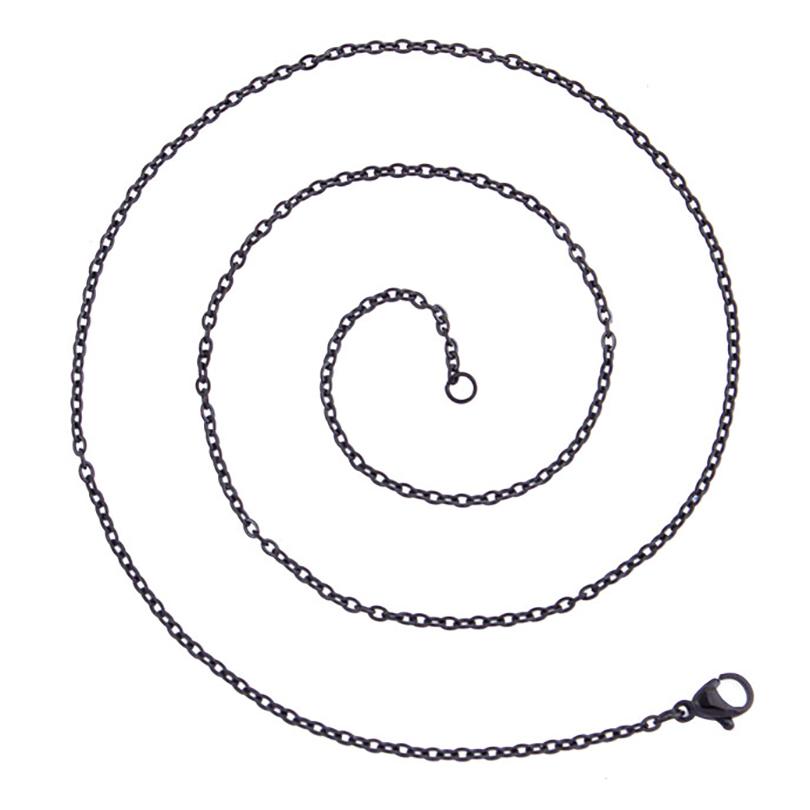 5pcs 60cm Long Chain For Jewelry Making Supplies Rainbow/Silver/Gold Color Stainless Steel O Chains Around Neck Necklac DIY Bulk