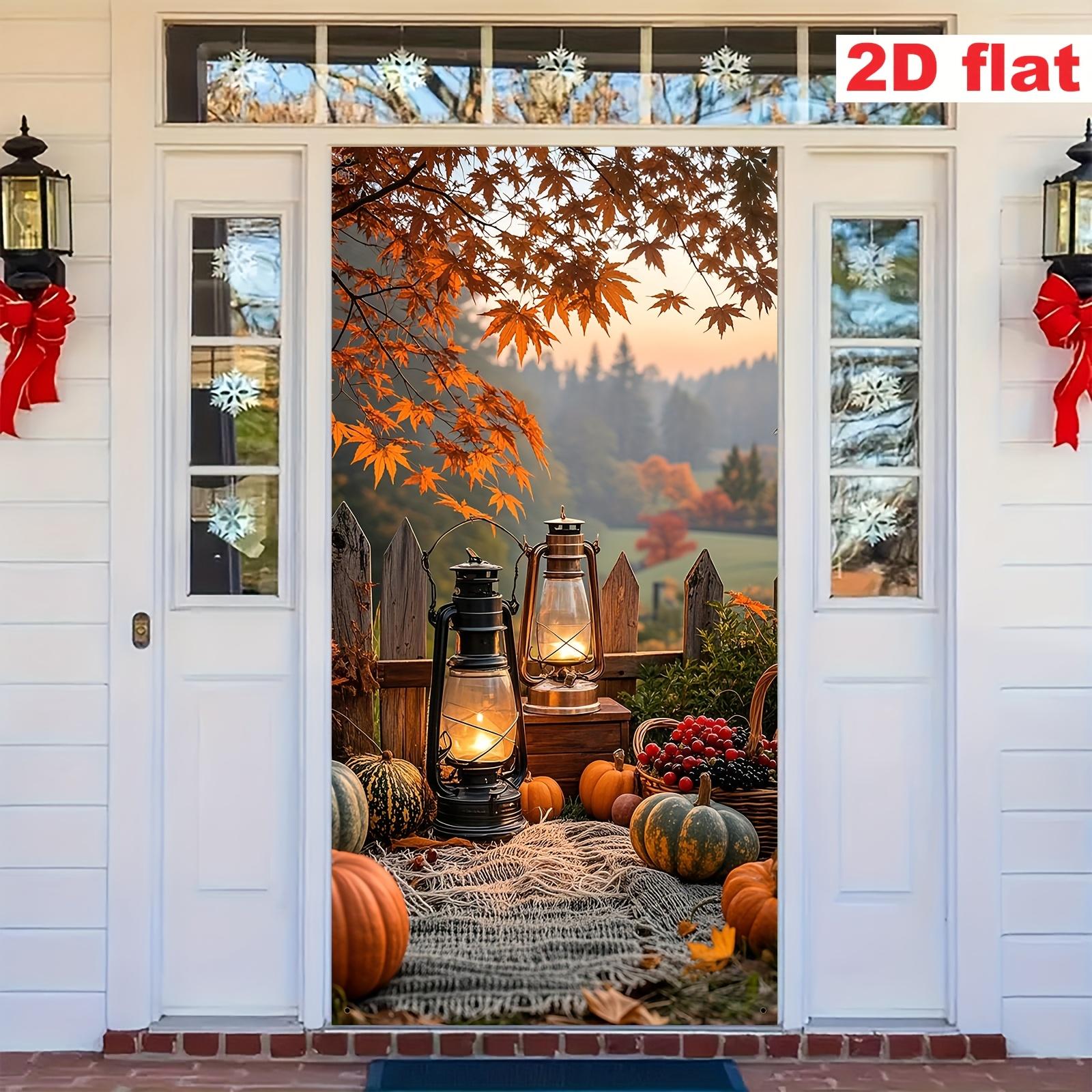 1Pcs 2D flat party banner Thanksgiving themed door frame banner autumn harvest decoration 180X90
