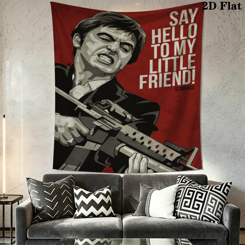 Scarface Wall Tapestry Aesthetic Wall Hanging Printed Fabric Blanket Decorative Tapestries for Bedroom Living Room Home Decor