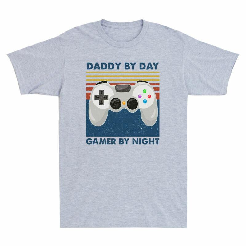 Daddy By Day Gamer By Night Vintage Gaming Dad T-shirt Tee Gift for Father Day XL