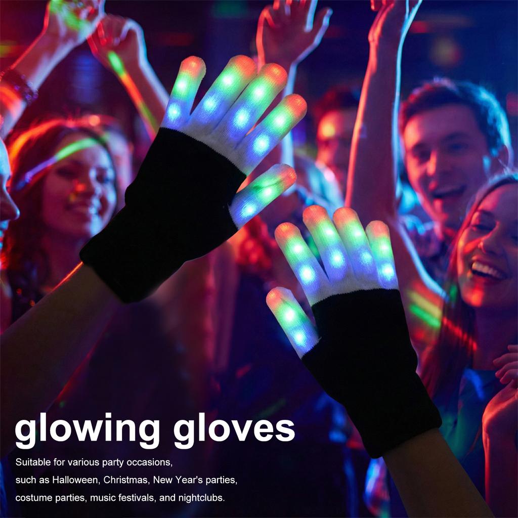 LED Rukavice Rave Světlo Prstové Osvětlení Blikající Svítící Palčáky Duha Neonové Svítící Rukavice Svítící Rukavice Pódium Party Potřeby