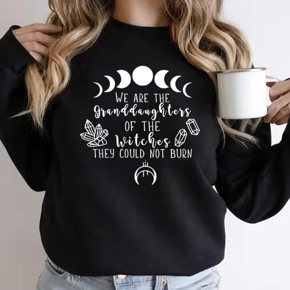 

We Are The Granddaughters of The Witches You Could Not Burn Sweatshirt Salem Witch Hoodie Unisex Long Sleeve Sweatshirt Pullover S чорний