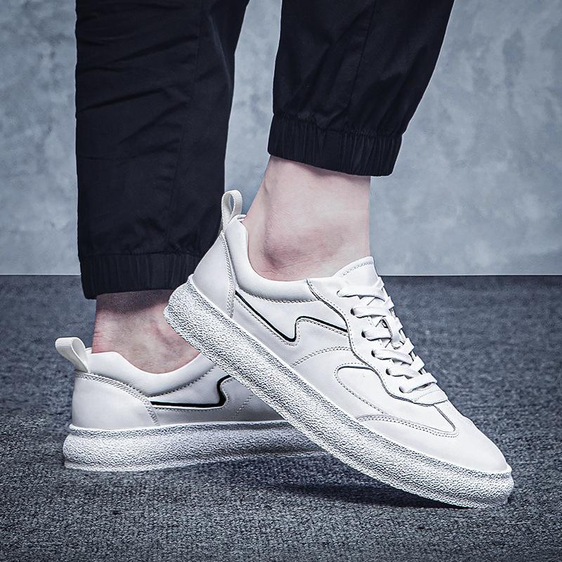 Spring and autumn casual shoes men's little white leather versatile little green handsome leather shoes trendy breathable soft leather shoes