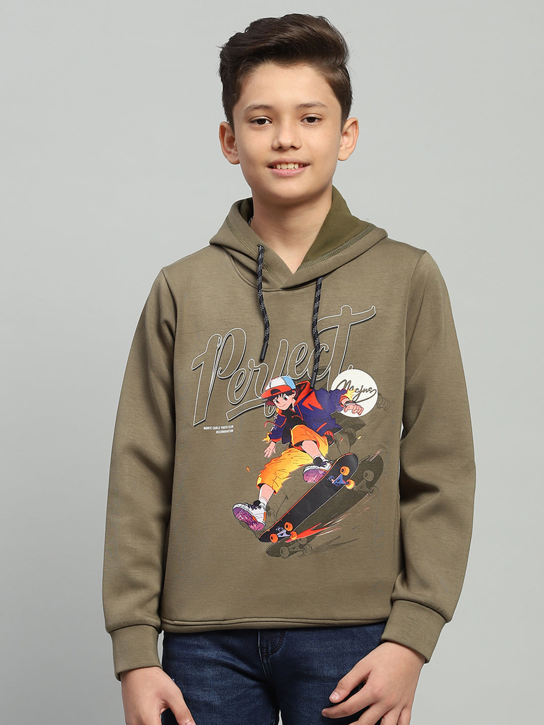 Monte Carlo Boy Regular Fit Olive Sweatshirt 7-8 Years