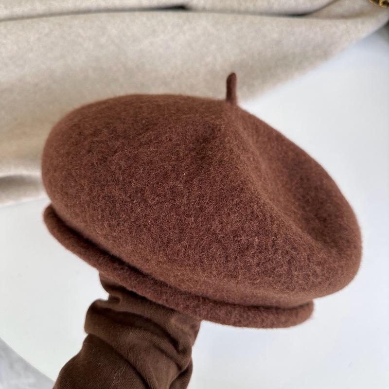 Women's Wool Beret Hat, Mallard Brown Winter Cap 2025, 2 Ways To Wear Thickened Slouchy Bonnet
