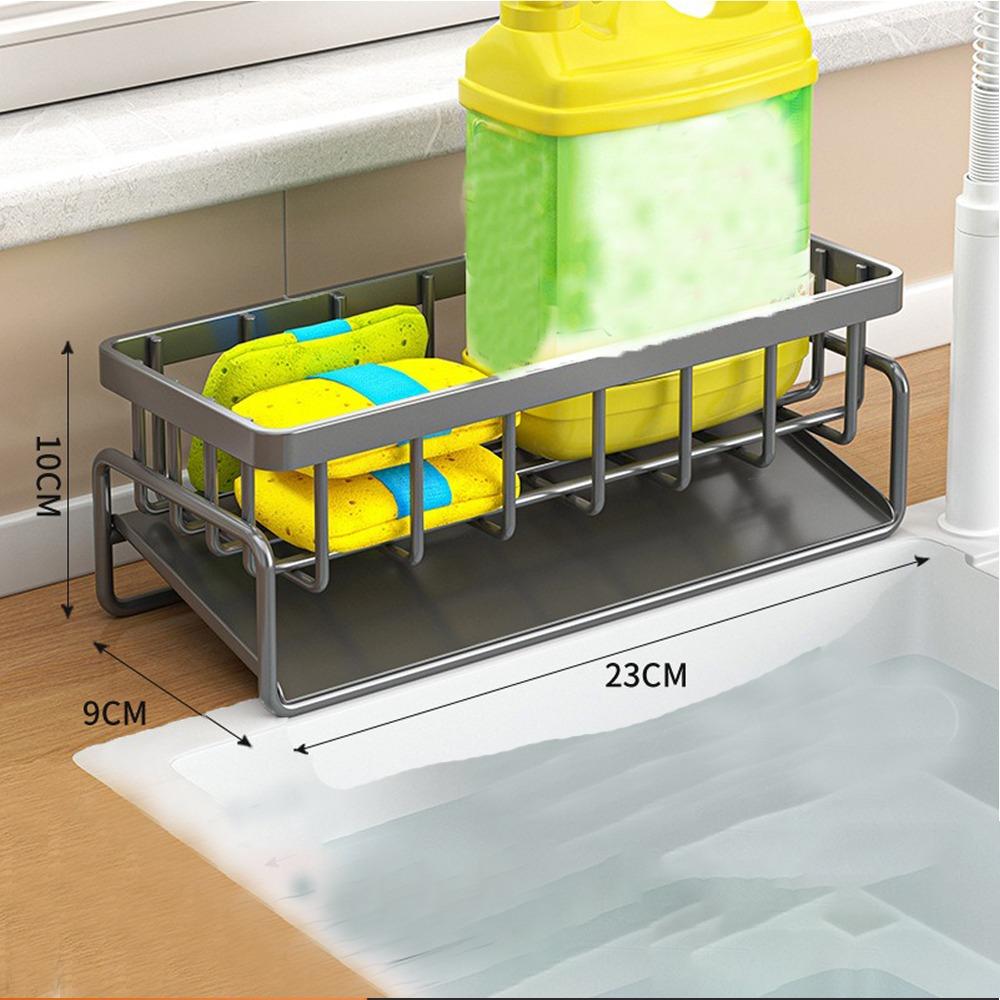 Rack de depozitare de dimensiuni mari pentru bucătărie, organizator de cârpe, suport pentru burete, coș de săpun, rafturi pentru baie și șampon