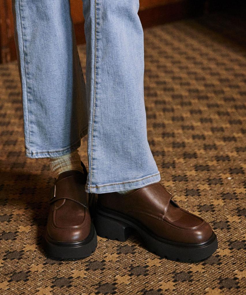 Spur Monk Strape Platform Loafers 7Cm -Ua9029 (3Color)