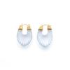 Special For Niche Retro Transparent Resin Earrings, High-End Fashion Transparent Color V-Shaped Ear Buckles
